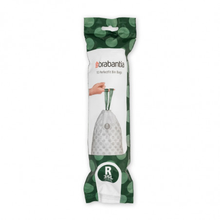 Sac de gunoi Brabantia Bo Touch/Bo Pedal 650538, dimensiune R, 36 l, 10 buc, alb