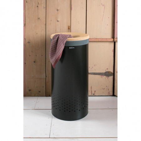Cos de rufe Brabantia 1000825, 35 L, Capac de pluta, Umplere fara deschidere, Gauri ventilatie, Negru