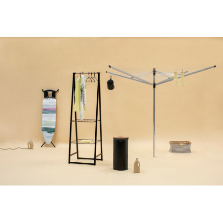 Cos de rufe Brabantia 1000825, 35 L, Capac de pluta, Umplere fara deschidere, Gauri ventilatie, Negru