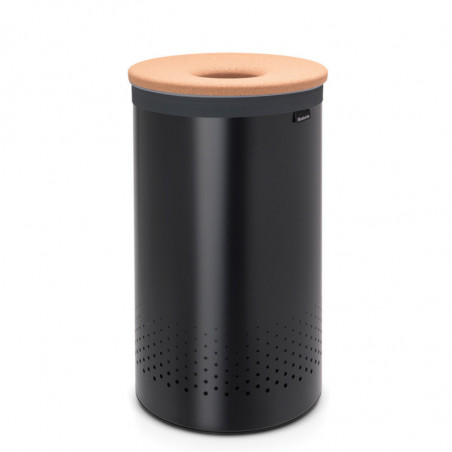 Cos de rufe Brabantia 1000826, 60 L, Capac din pluta, Umplere fara deschidere, Gauri ventilatie, Negru