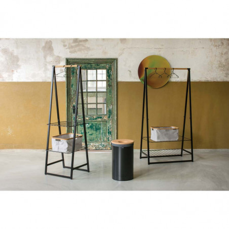 Cos de rufe Brabantia 1000826, 60 L, Capac din pluta, Umplere fara deschidere, Gauri ventilatie, Negru