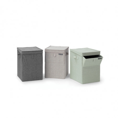 Cutie de rufe stivuibilа Brabantia 1000828, 35 L, Deschidere frontala, Capac lat, Pliabil, Negru