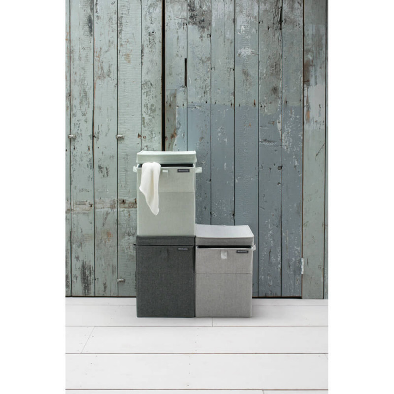 Cutie de rufe stivuibilа Brabantia 1000828, 35 L, Deschidere frontala, Capac lat, Pliabil, Negru