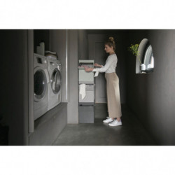 Cutie de rufe stivuibilа Brabantia 1000828, 35 L, Deschidere frontala, Capac lat, Pliabil, Negru