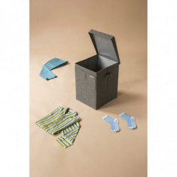 Cutie de rufe stivuibilа Brabantia 1000828, 35 L, Deschidere frontala, Capac lat, Pliabil, Negru