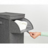 Cutie de rufe stivuibilа Brabantia 1000828, 35 L, Deschidere frontala, Capac lat, Pliabil, Negru