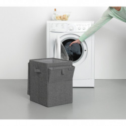 Cutie de rufe stivuibilа Brabantia 1000828, 35 L, Deschidere frontala, Capac lat, Pliabil, Negru