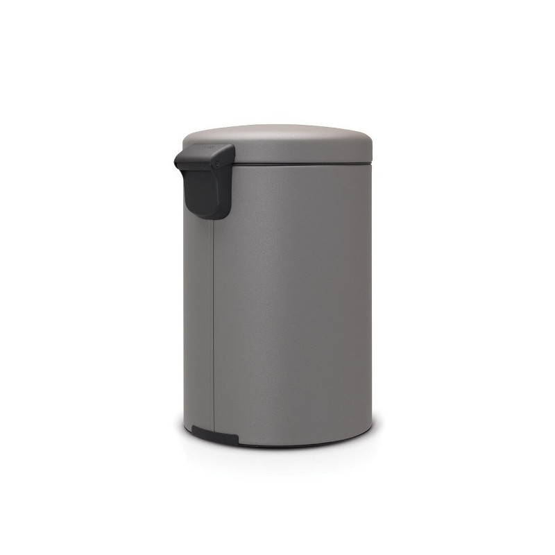 Cos de gunoi cu pedala Brabantia NewIcon 1001091, 20 L, Inchidere lina, Baza antiderapanta, Acoperit cu minerale, Gri
