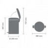 Cos de gunoi cu pedala Brabantia NewIcon 1001091, 20 L, Inchidere lina, Baza antiderapanta, Acoperit cu minerale, Gri