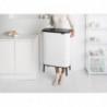 Cos de gunoi Brabantia Bo Touch Hi 1001259, 60 L, Deschideri laterale pentru transport, Picioare reglabile, Alb