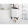 Cos de gunoi Brabantia Bo Touch Hi 1001263, 2x30 l, Fixare ferma pe perete, Picioare reglabile, Alb