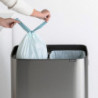 Cos de gunoi Brabantia Bo Touch Hi 1001265, 2x30 L, Perfect langa perete, Reglare pe picior, Rezistent la amprente, Inox/mat