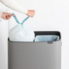 Cos de gunoi Brabantia Bo Touch Hi 1001266, 2x30 L, Perfect langa perete, Reglare picioare, Acoperit cu minerale, Gri
