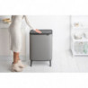 Cos de gunoi Brabantia Bo Touch Hi 1001266, 2x30 L, Perfect langa perete, Reglare picioare, Acoperit cu minerale, Gri