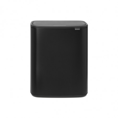 Coș de gunoi Brabantia Bo Touch 1001274, 60 l, deschidere lină și silențioasă, deschidere largă, rezistent la amprente, negru/mat