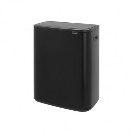 Coș de gunoi Brabantia Bo Touch 1001274, 60 l, deschidere lină și silențioasă, deschidere largă, rezistent la amprente, negru/mat