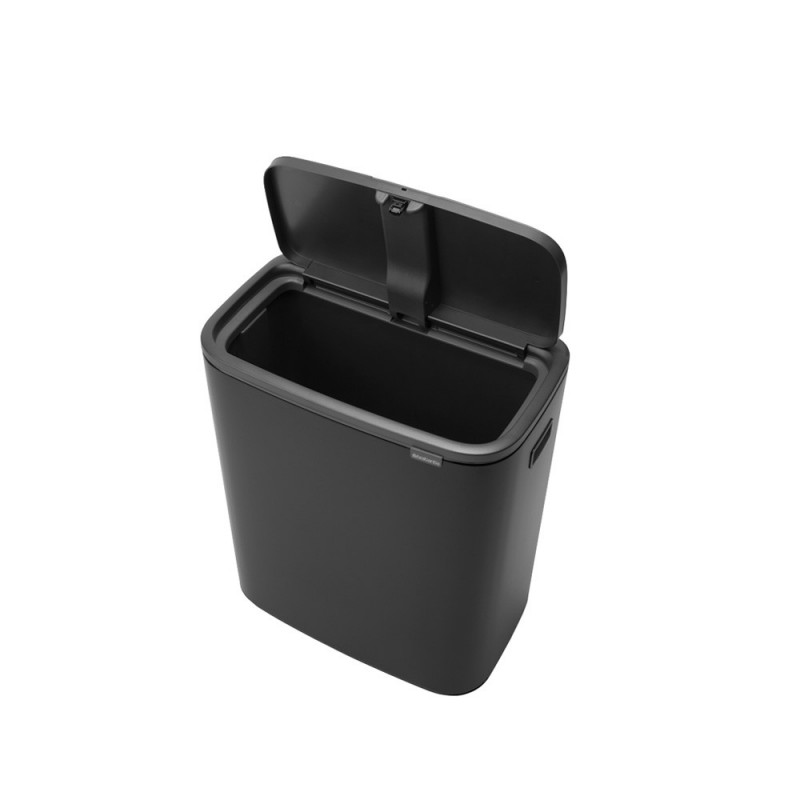 Coș de gunoi Brabantia Bo Touch 1001274, 60 l, deschidere lină și silențioasă, deschidere largă, rezistent la amprente, negru/mat
