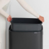 Coș de gunoi Brabantia Bo Touch 1001274, 60 l, deschidere lină și silențioasă, deschidere largă, rezistent la amprente, negru/mat