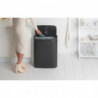Coș de gunoi Brabantia Bo Touch 1001274, 60 l, deschidere lină și silențioasă, deschidere largă, rezistent la amprente, negru/mat