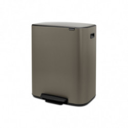 Coș Brabantia Bo Pedal 1003184, 60 L, închidere ușoară, bază antiderapantă, gri