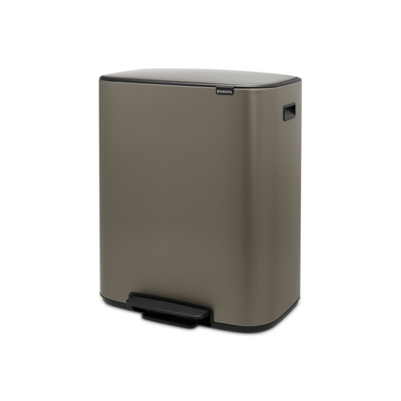 Coș Brabantia Bo Pedal 1003184, 60 L, închidere ușoară, bază antiderapantă, gri