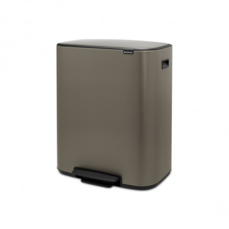 Coș Brabantia Bo Pedal 1003184, 60 L, închidere ușoară, bază antiderapantă, gri