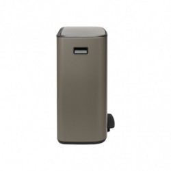 Coș Brabantia Bo Pedal 1003184, 60 L, închidere ușoară, bază antiderapantă, gri