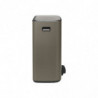 Coș Brabantia Bo Pedal 1003184, 60 L, închidere ușoară, bază antiderapantă, gri