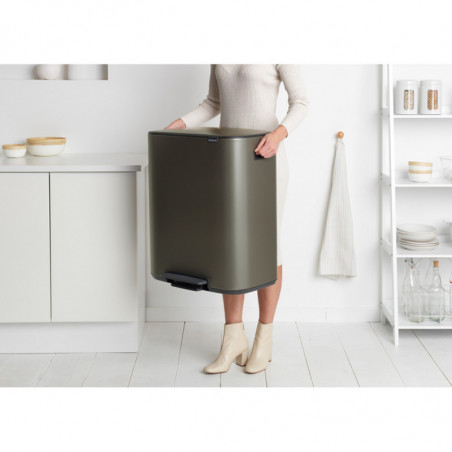 Coș Brabantia Bo Pedal 1003184, 60 L, închidere ușoară, bază antiderapantă, gri