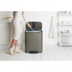 Coș Brabantia Bo Pedal 1003184, 60 L, închidere ușoară, bază antiderapantă, gri