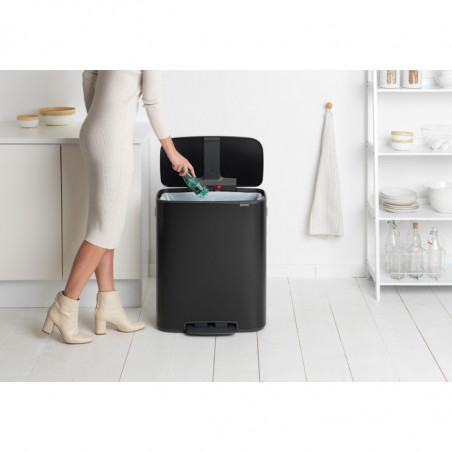 Coș Brabantia Bo Pedal 1003185, 60 L, închidere ușoară, bază antiderapantă, negru