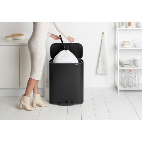 Coș Brabantia Bo Pedal 1003185, 60 L, închidere ușoară, bază antiderapantă, negru
