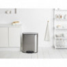 Cos de gunoi cu pedala Brabantia Bo Pedal 1003186, 60 L, Inchidere lina, Baza antiderapanta, Rezistent la amprente, Inox/Mat