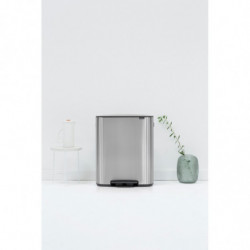 Cos de gunoi cu pedala Brabantia Bo Pedal 1003186, 60 L, Inchidere lina, Baza antiderapanta, Rezistent la amprente, Inox/Mat