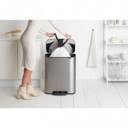 Cos de gunoi cu pedala Brabantia Bo Pedal 1003186, 60 L, Inchidere lina, Baza antiderapanta, Rezistent la amprente, Inox/Mat