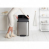 Cos de gunoi cu pedala Brabantia Bo Pedal 1003186, 60 L, Inchidere lina, Baza antiderapanta, Rezistent la amprente, Inox/Mat