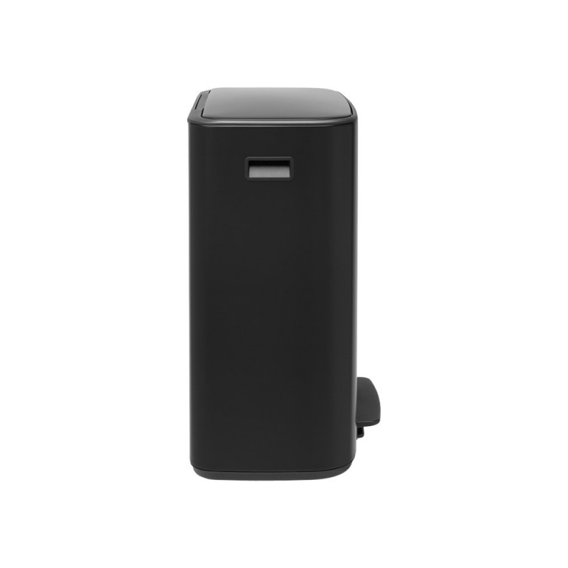 Cos de gunoi Brabantia Bo Pedal 1003191, 2x30 L, Inchidere lina, Baza antiderapanta, Negru