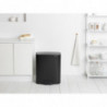 Cos de gunoi Brabantia Bo Pedal 1003191, 2x30 L, Inchidere lina, Baza antiderapanta, Negru