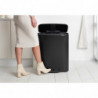 Cos de gunoi Brabantia Bo Pedal 1003191, 2x30 L, Inchidere lina, Baza antiderapanta, Negru
