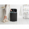 Cos de gunoi Brabantia Bo Pedal 1003191, 2x30 L, Inchidere lina, Baza antiderapanta, Negru
