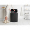 Cos de gunoi Brabantia Bo Pedal 1003191, 2x30 L, Inchidere lina, Baza antiderapanta, Negru