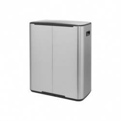 Cos de gunoi Brabantia Bo Pedal 1003192, 2x30 L, Inchidere lina, Baza antiderapanta, Rezistent la amprente, Inox/mat