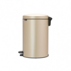 Cos de gunoi cu pedala Brabantia NewIcon 1003205, 20 L, Inchidere lina, Baza antiderapanta, Auriu metalic