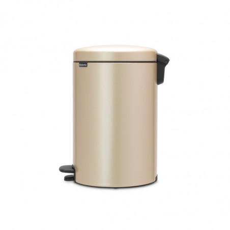 Cos de gunoi cu pedala Brabantia NewIcon 1003205, 20 L, Inchidere lina, Baza antiderapanta, Auriu metalic