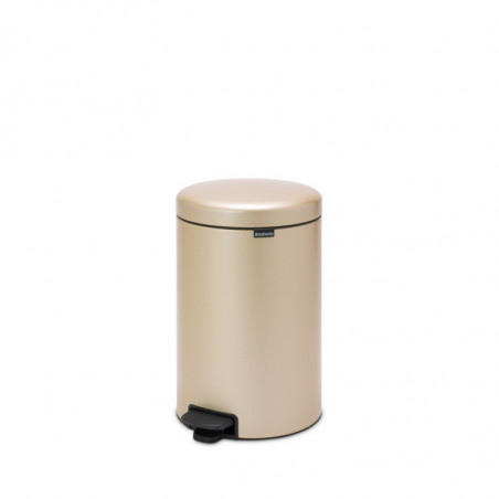 Cos de gunoi cu pedala Brabantia NewIcon 1003205, 20 L, Inchidere lina, Baza antiderapanta, Auriu metalic