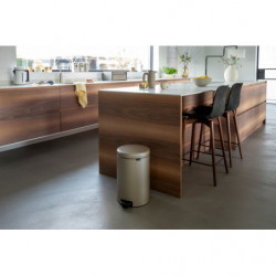 Cos de gunoi cu pedala Brabantia NewIcon 1003205, 20 L, Inchidere lina, Baza antiderapanta, Auriu metalic