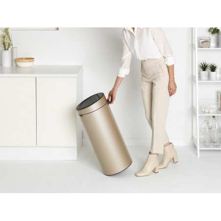 Cos de gunoi Brabantia Touch Bin New 1003221, 30 L, Inchidere silentioasa si lina, Auriu metalic