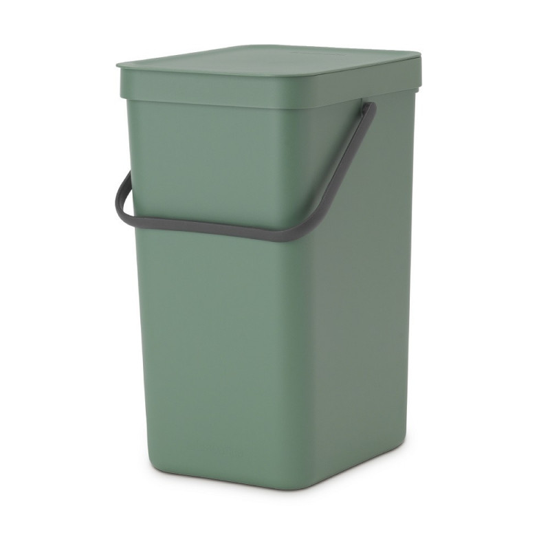 Cos de gunoi colectare selectiva Brabantia Sort&Go 1003235, 16 L, Maner, Montabil pe perete, Verde închis
