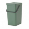 Cos de gunoi colectare selectiva Brabantia Sort&Go 1003235, 16 L, Maner, Montabil pe perete, Verde închis