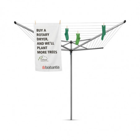 Uscator de rufe pentru exterior Brabantia TopSpinner 1003461, 50 m, Suport metalic, Rezistent la coroziune, Inox